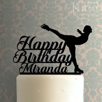 

Cake Topper--Custom Ice Skating Happy Birthday