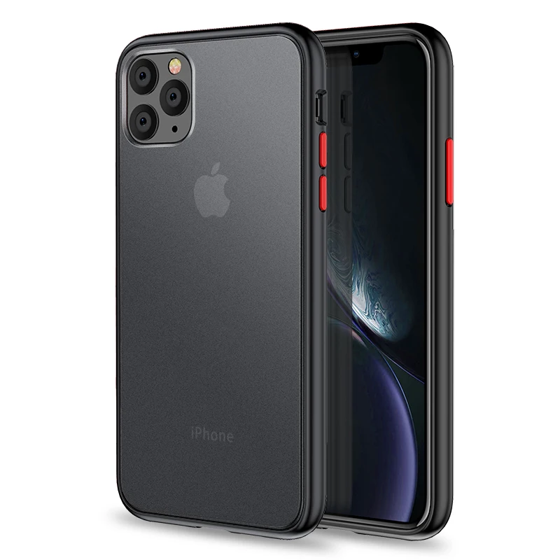 Роскошный скраб мобильный чехол для телефона для iPhone 11/11 Pro/11 Pro Max iPhone X/Xs Max iPhone XR - Цвет: Black Red