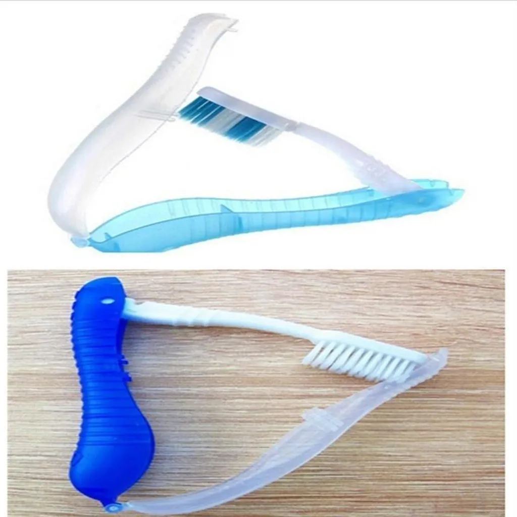 Портативная Складная зубная щетка 1 шт. пластиковая прочная Мини-Дорожная мягкая Складная зубная щетка