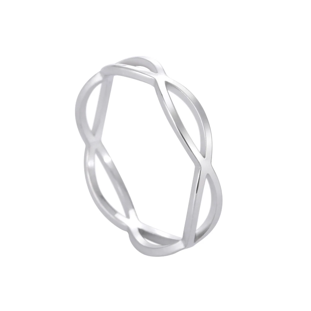 Skyrim New Fashion Geometric Hollow Rings for Women Stainless Steel Minimalist Finger Ring Jewelry Anniversary Gifts Wholesale