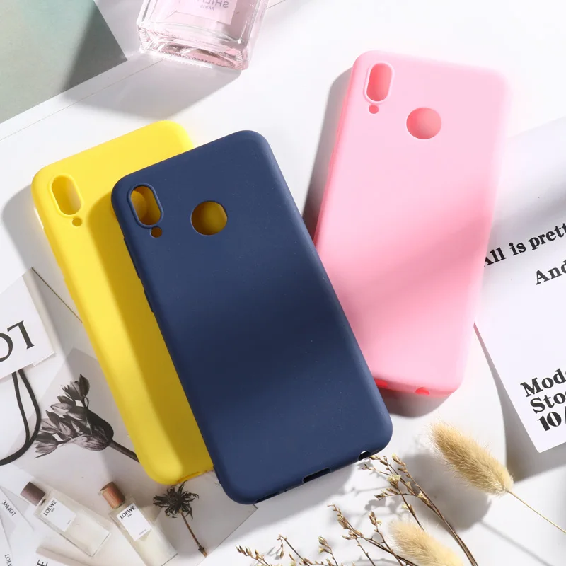 

Candy Solid Colors Cover Case For Huawei Honor Play Cases COR-AL00 COR-AL10 6.3" Case Silicone Soft Matte Cover Bumper Fundas