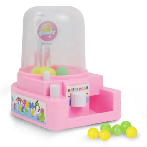 Детская мини ручная ловля мячей игрушка машина Конфета захват интерактивная игра детская игрушка настольная игра - Цвет: Розовый