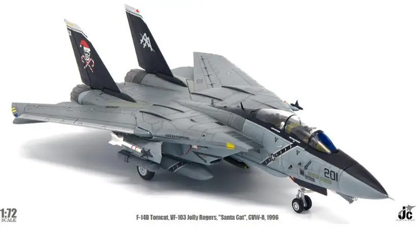 JC Крылья F-14B Tomcat VF-103 Jolly Rogers santa cat GVW-8 1996 1/72 литье под давлением модель самолета |