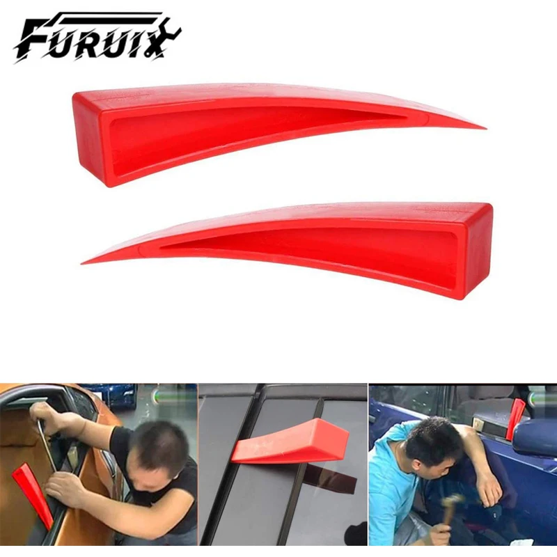 2PCS Curved Window Wedge Paintless Dent Repair Tools Door Wedge Tool for Repair Auto Car Body and DIY Hand Use of Daily Life uyangg rubber rolling wheel install tools wooden handle spline roller for renovator window installation screen door household