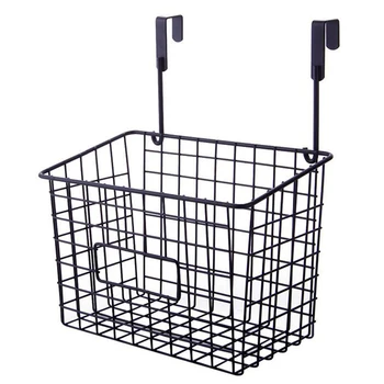 

Home Organizer Rack Iron Art Hollowed Out Door Hanging Cupboard Sundries Cabinet Storage Basket Multifunctional Kitchen Shelf