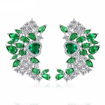 

LUALA 2020 New Arrival Irregular Great Shaped Cubic Zirconia Romantic Heart Stud Earrings for Women Fashion Wedding Jewelry