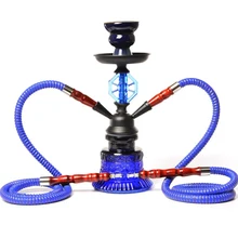 Стиль кальян стеклянный с двойным шлангом керамика кальян чаша металлические щипцы для углей наргилий Sheesha Narguile Chicha SH180