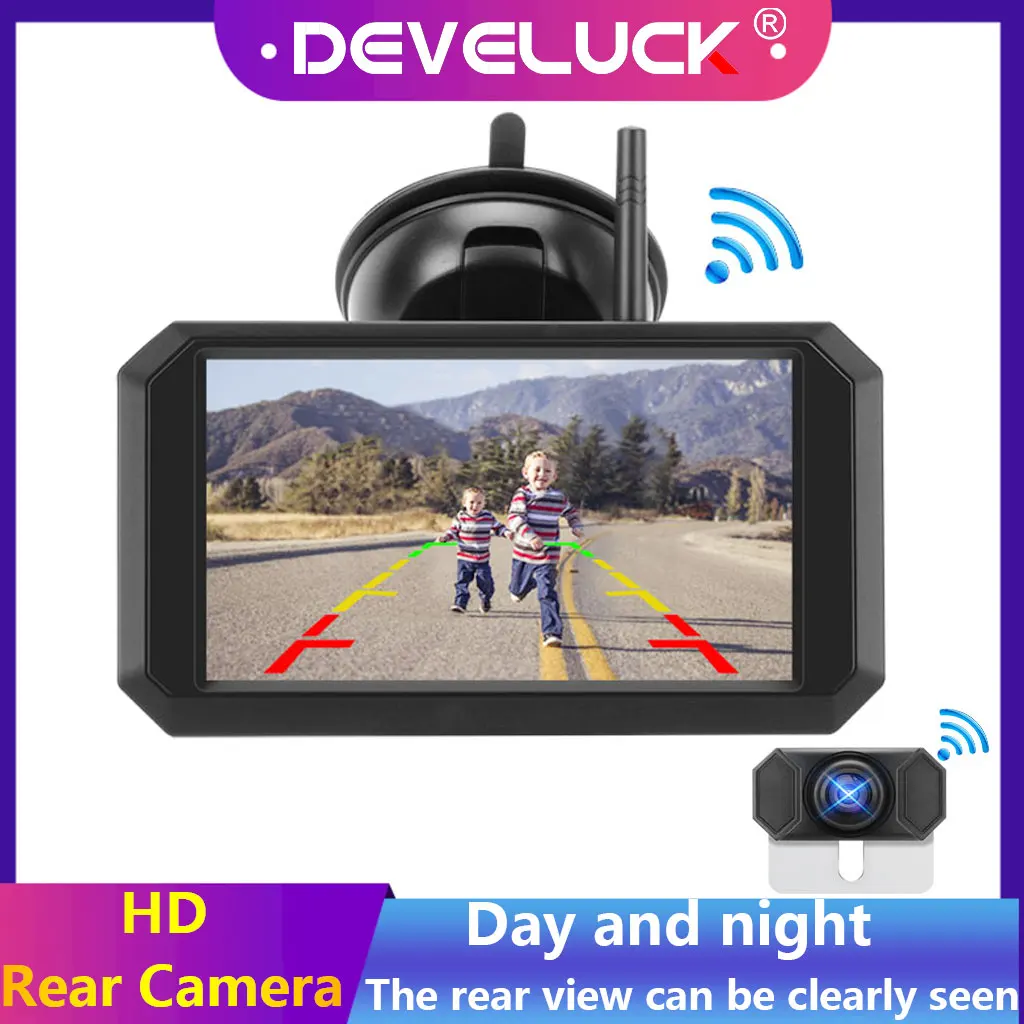 

5" Car Monitor 1080P HD Wireless Digital Camera Reverse Rear View Camera Auto Parking Assistance Color Digital Signal for Pickup