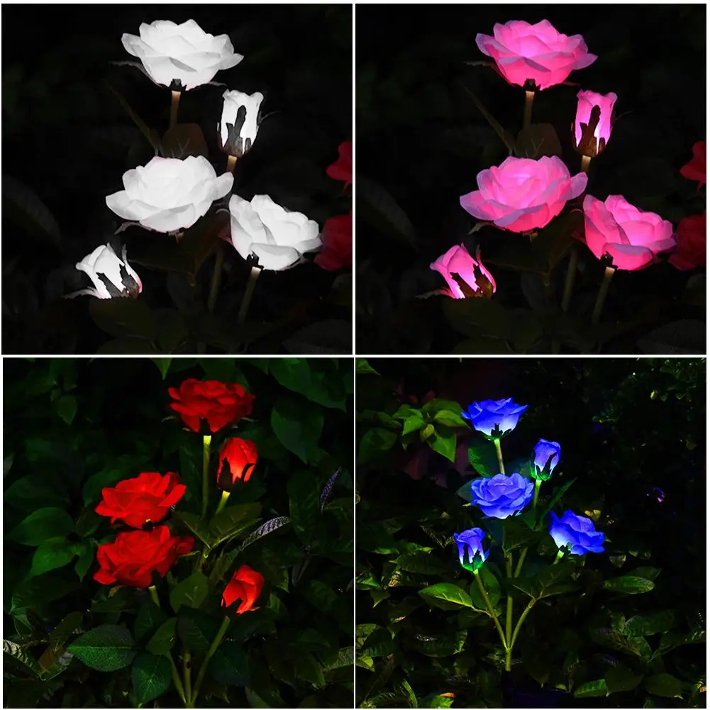 LED Solar Simulation Rose Flower Light Home Decorative Flower Lights Garden Decoration Lawn Lamp Waterproof Landscape Rose Light - Image 4