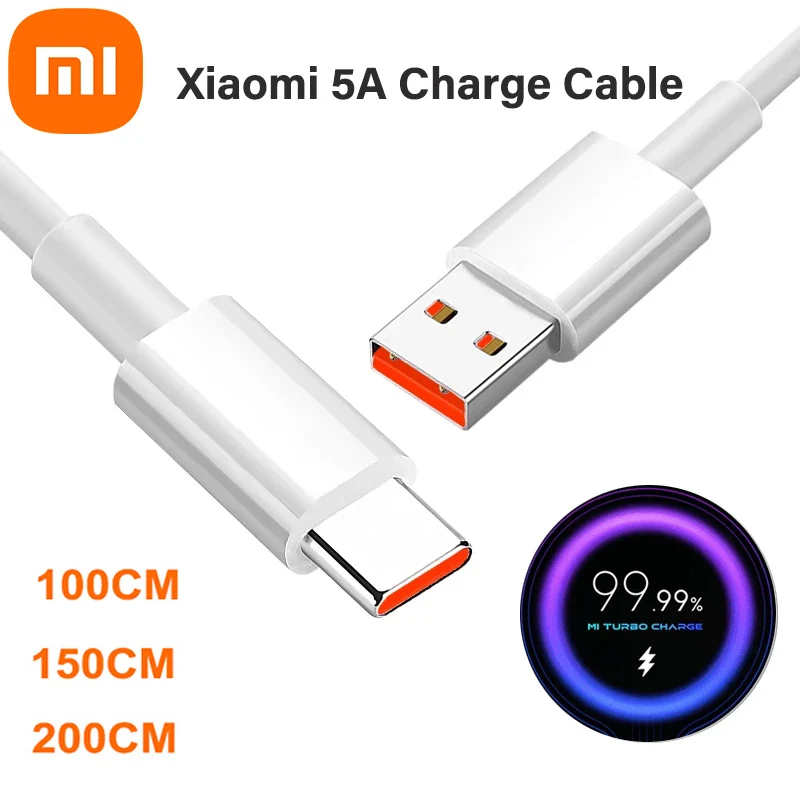 1/1.5/2M Xiaomi Original Turbo Charger Cable 33W Fast Charging 5A For Mi 11 10 10T 9T Pro 5G Lite 9 F2 Redmi Note | Мобильные