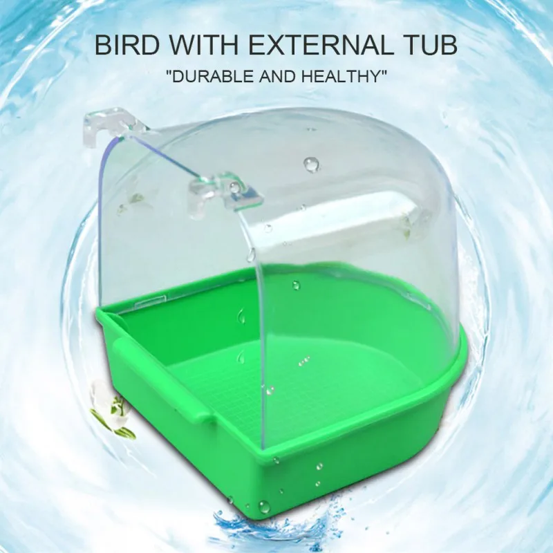 1 шт. пластиковая коробка для ванны для птиц, ванна для попугая, для влюбленных птиц, клетка для домашних животных, подвесная миска для попугая, ванна для птиц