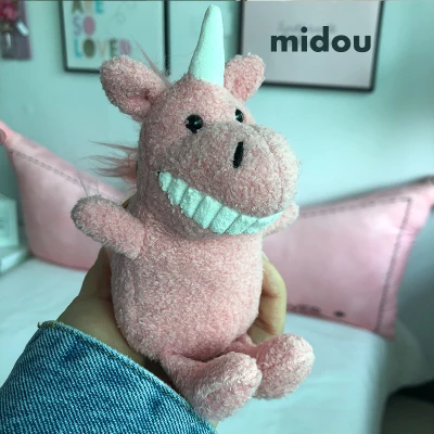 Сливовый Уродливые милые куклы мини Улыбка большой зуб куклы ins свинья кукла Единорог сумка кулон Рюкзак Плюшевые игрушки для детей Детские игрушки - Цвет: Сливовый