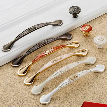 For Kitchen and Furniture Door Handles Zinc Alloy Colorful Cabinet Drawer Handle and Knobs 1pcs Cabinet Knobs and Pull