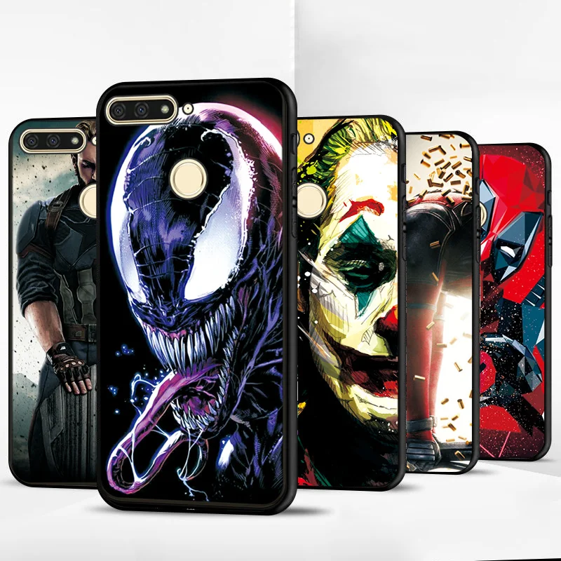 Черный ТПУ чехол для телефона Venom Joker, чехол для huawei P Smart iron Man, Бампер для huawei P Smart, чехол PSmart P Smart Z