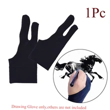 Перчатки для рисования правой и левой руки, 2 пальца, противообрастающие перчатки для рисования художника, для любого графического стола, устойчивые к поту