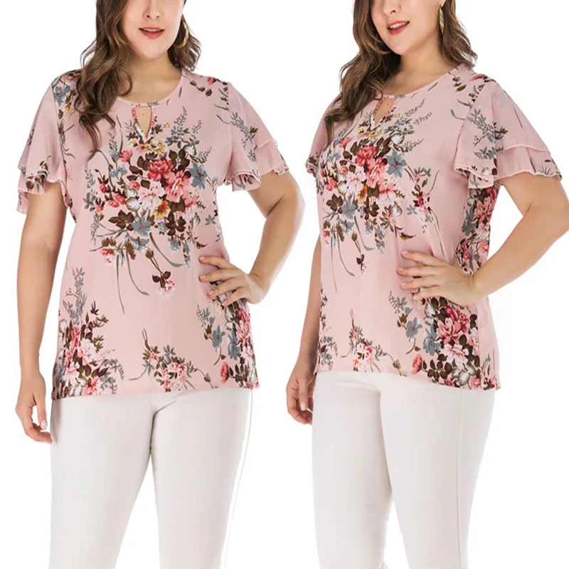 Летние Новые Большие размеры 5XL 6XL 7XL 8XL 9XL Топ Бюст 142 см рукав ...