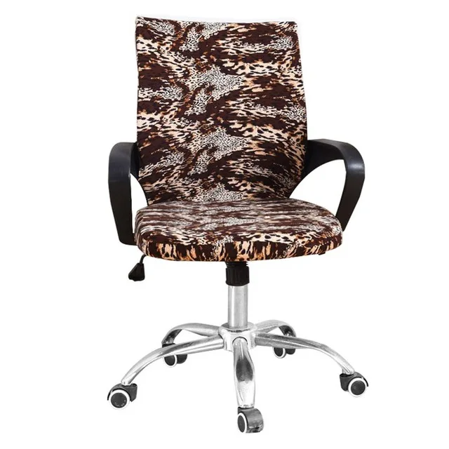 Airldianer офисная компьютерная накидка на стул из спандекса чехлы на стулья офисные против пыли универсальные черные леопардовые синие покрывало на кресло - Цвет: leopard