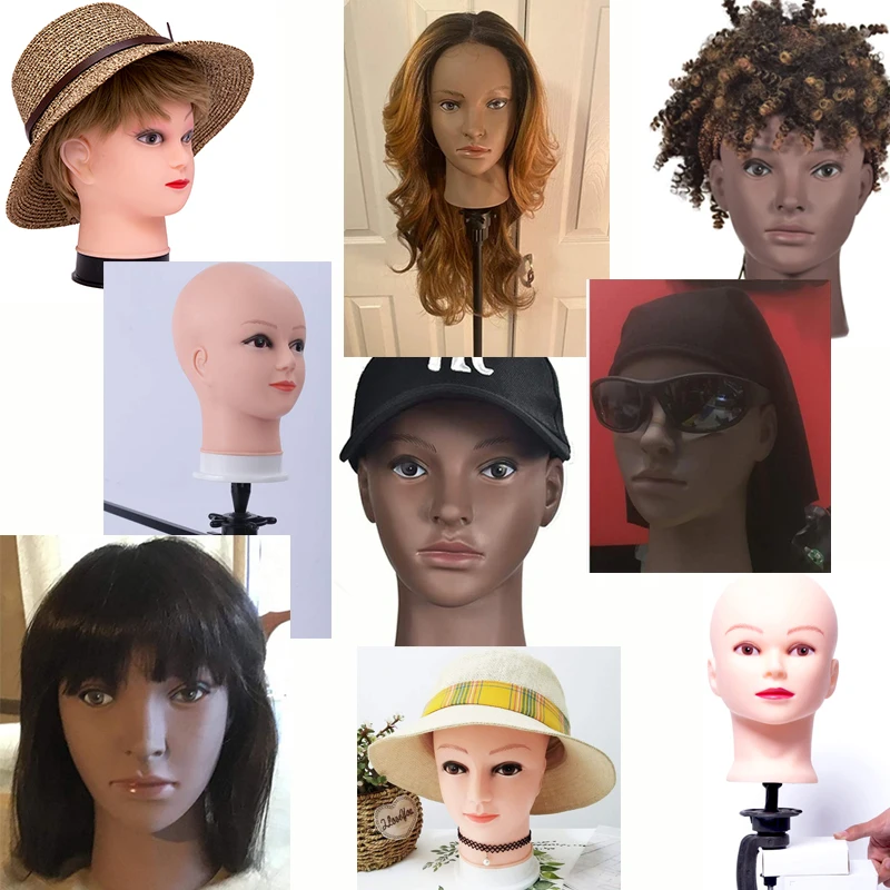 Female Bald Mannequin Head Dolls for Making Wig Hat Cap Display Stand  Holder