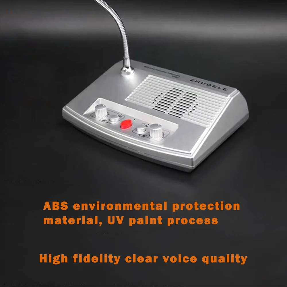 Intercom System Dual Way Speaker Interphone Audio Record Anti-interference Window Speaker Intercom Glass Microphon