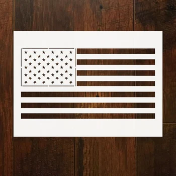 

50 Stars DIY American Flag For Kids Stencil For Painting Craft Ruler Stationery Supply