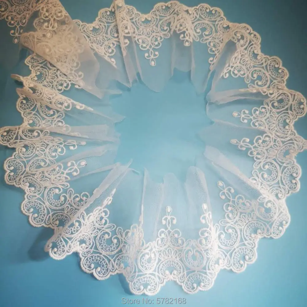 Cinta Embellecedora De Borde De Encaje Bordado Con Cuentas Hechas A Mano Flor De Perla Blanca