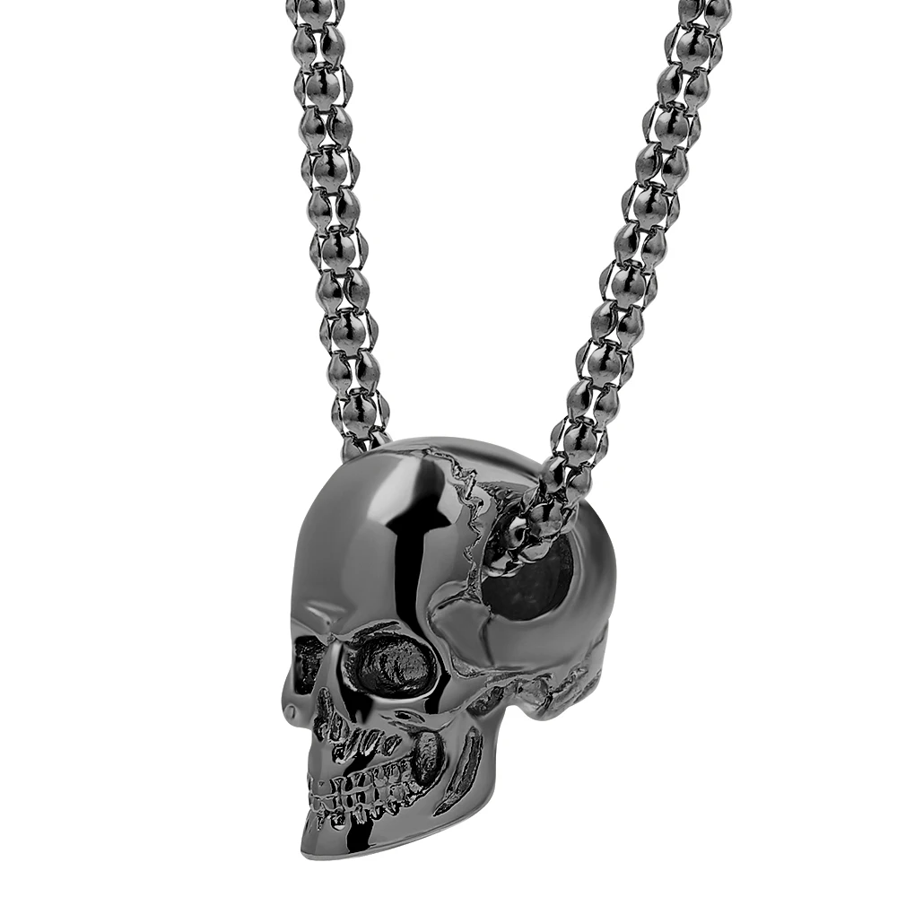 Ювелирные изделия в стиле хип-хоп, Мексиканский череп, ожерелье с головой кровопролития, Evi Eyes Angel, большая длинная цепь, мужские ожерелья, kolye erkek - Окраска металла: XL1196