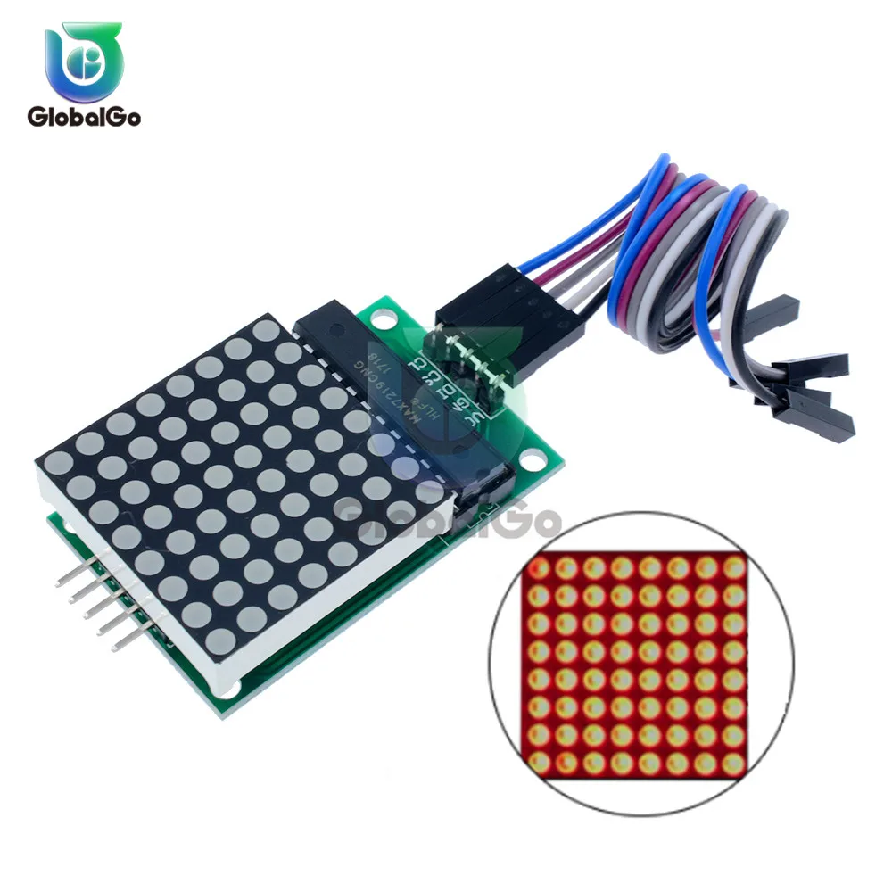 MAX7219 8-значный светодиодный дисплей трубки модуль управления для Arduino 5 в микро контроль Лер серийный драйвер 8x8 8*8 красный точечный модуль светодиодной матрицы
