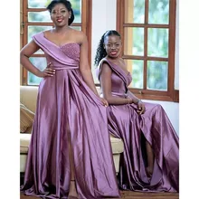 2021 Sexy Sweetheart Bridesmaid Dresses Sleeveless Floor Length A-Line Pearl Beaded Silk Satin Wedding Party Bridemaid Dresses