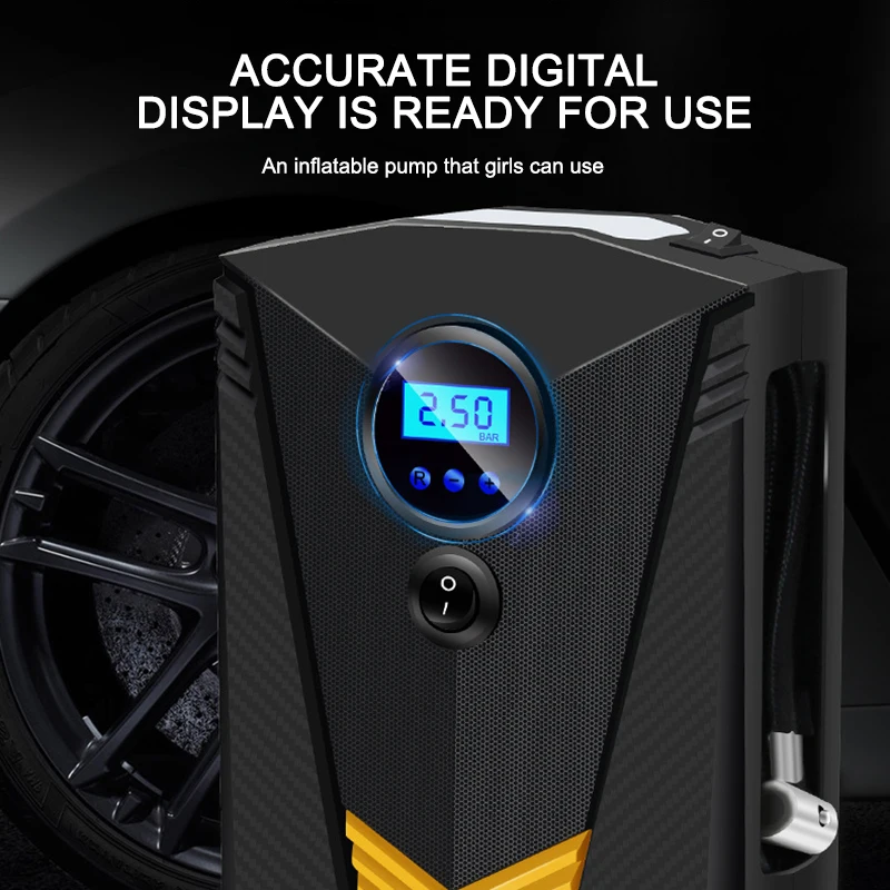 AOZBZ 120W Car Portable Air Compressor Pump Digital Tire Inflator 150 PSI Auto Air Pump for Car Motorcycle LED Light Tire Pump