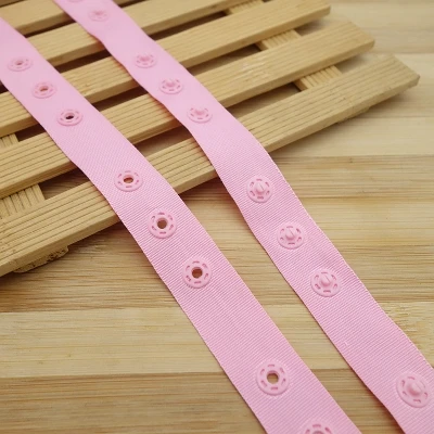7M/lot width 18mm Snap Dia.8mm button gap 16mm plastic snap ribbon tape trim for garment bag sewing accessories | Дом и сад