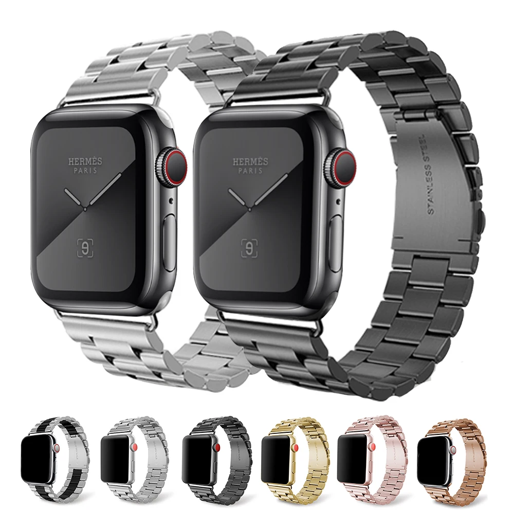 Ремешок из нержавеющей стали для Apple Watch 42 мм 38 серия 6 5 4 3 2 1 Замена iWatch ремешок