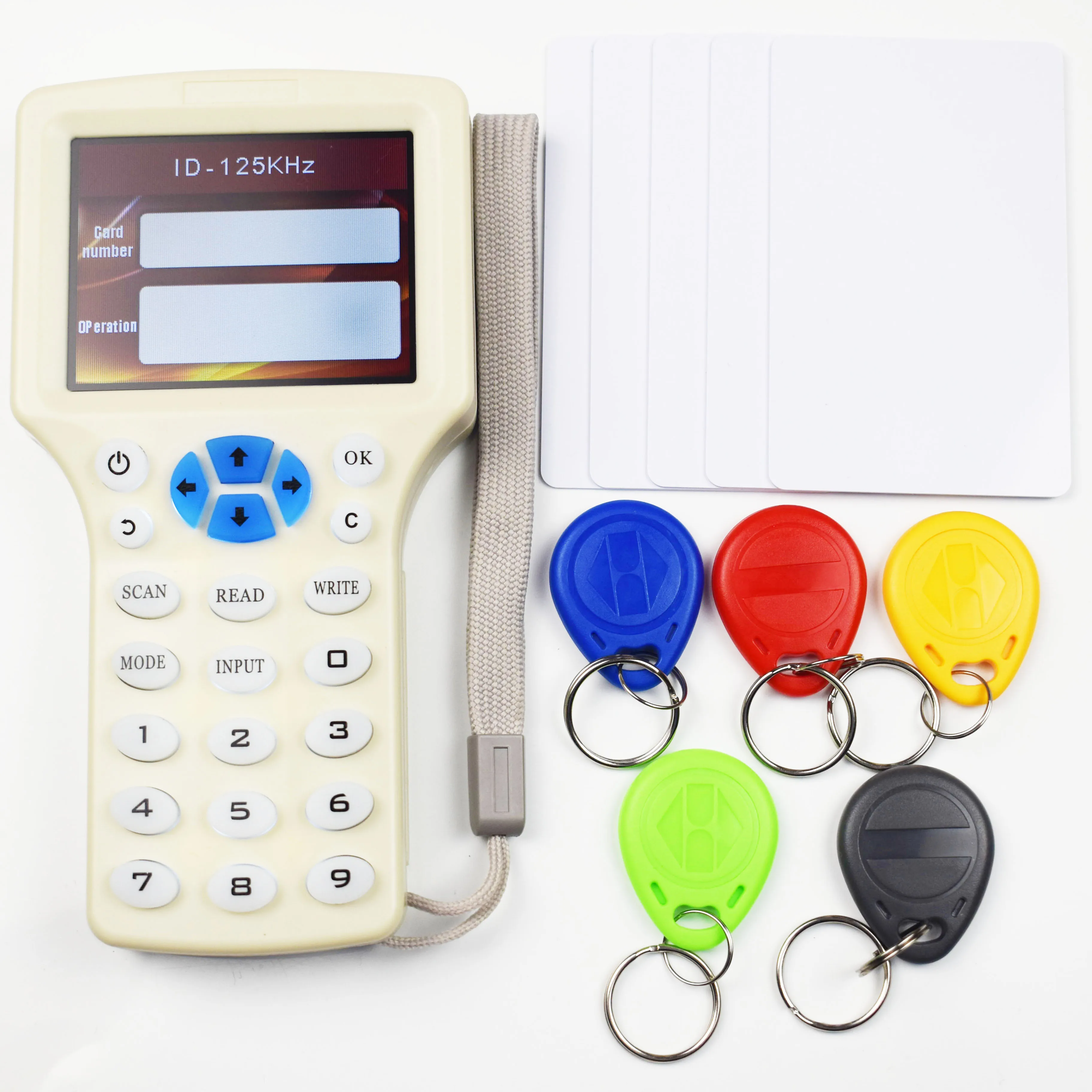 10 English Frequency RFID Copier Duplicator 125KHz Key Fob NFC Reader