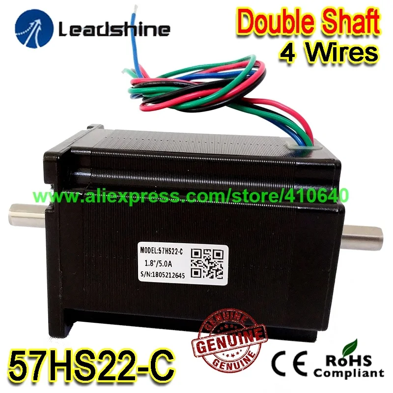 GENUINE Leadshine NEMA23 Double Shaft Stepper Motor 57HS22-C 8 mm 5 A 2.2 N.M Torque 81 Length 4 Wires Dual | Обустройство дома