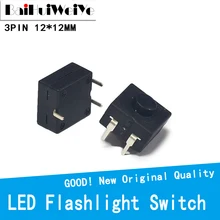 10pcs/lot Double Row Vertical LED flashlight switch 3pins ON-ON-OFF 12*12 213BS