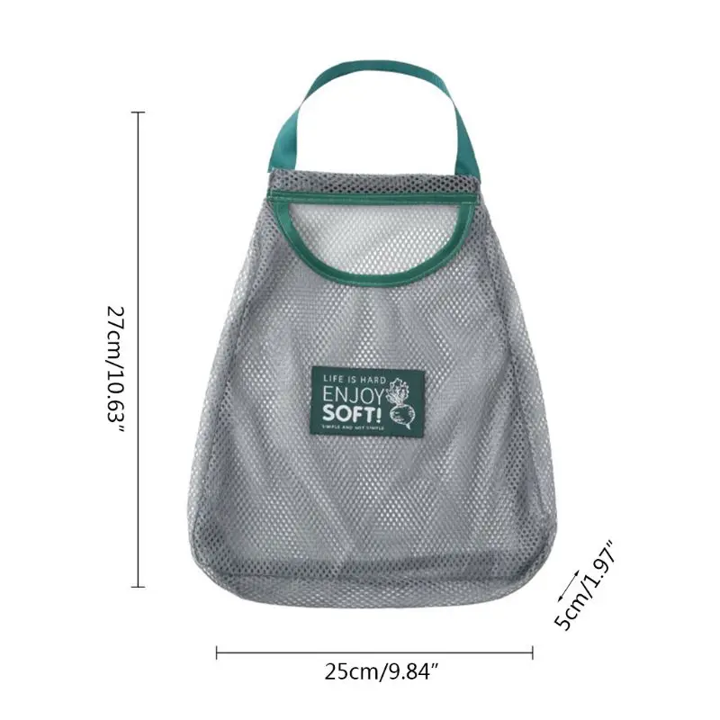 3pcs Reusable Washable Mesh Fruit Vegetable Storage Hanging Bag Kitchen Shopping High Quality and Brand New