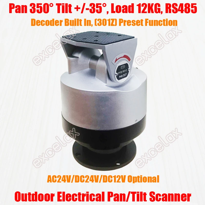 Heavy Duty 12KG RS485 IP66 Motorized Pan Tilt Scanner Preset Decoder Outdoor CCTV Camera Auto Horizontal Vertical Rotation | Безопасность