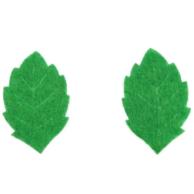 200 шт Зеленые Листья Лист открыток украшения Швейное Ремесло «сделай сам» Войлок ручной работы аппликация наклейки на стену 30 мм