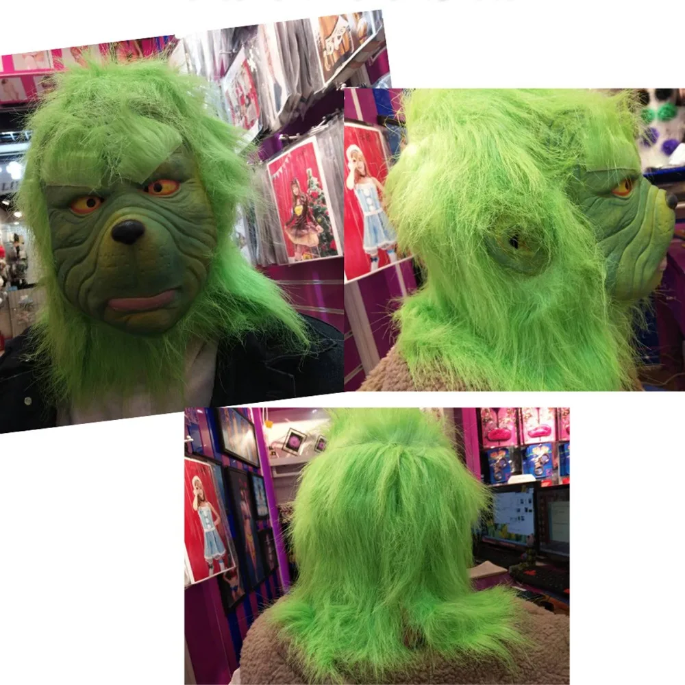 Movie How the Grinch Stole Christmas The Grinch Cosplay Costume Halloween Party Set