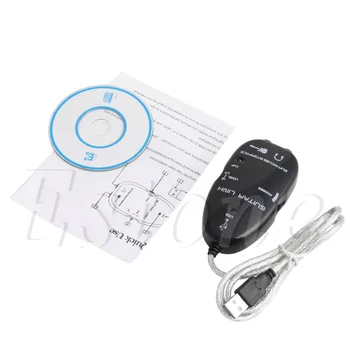 

Black Guitar to USB Interface Link Cable Audio Adapter for PC/MAC Recording