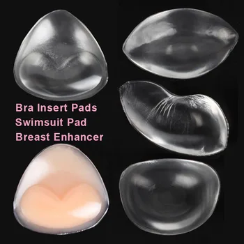 

1 Pair Bras Padding Insert Nipple Cover Accessories Transparent Silicone Breast Enhancer Swimsuit Push Up Pads Bra Set Bikinis