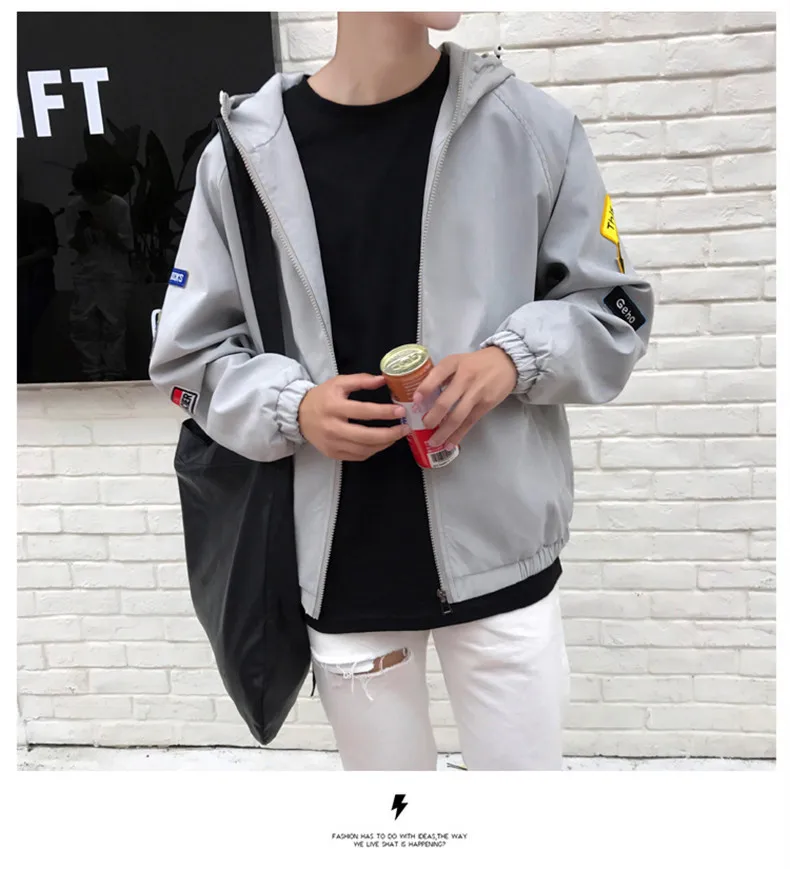 Hong Kong style BF весеннее пальто для мужчин корейский стиль для мальчиков Harajuku BF Стиль студентов универсальная куртка Ulzzang бейсбольная форма Fas