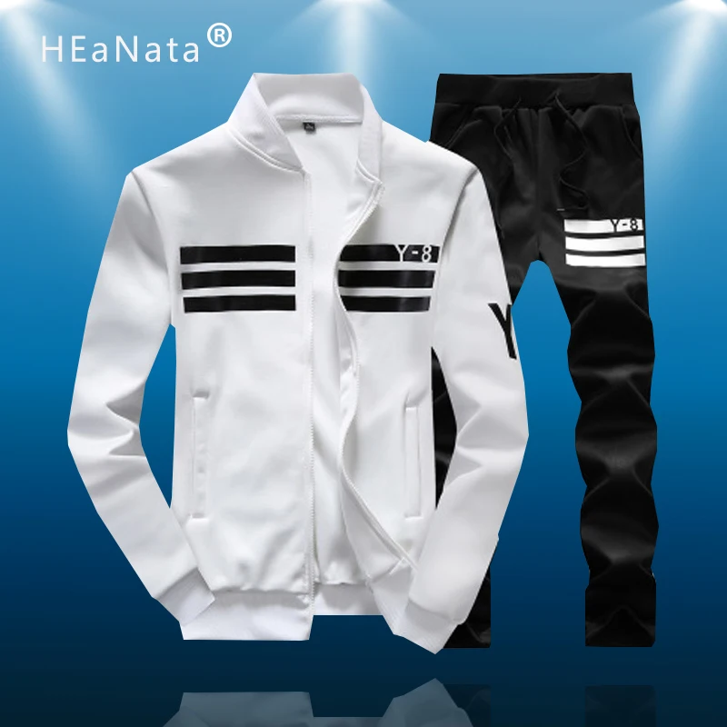 

Men's Sport Sets Spring Autumn Running Gym Male Casual Tracksuit Men 2 Piece Sweatshirt + Sweatpants Jogging Set