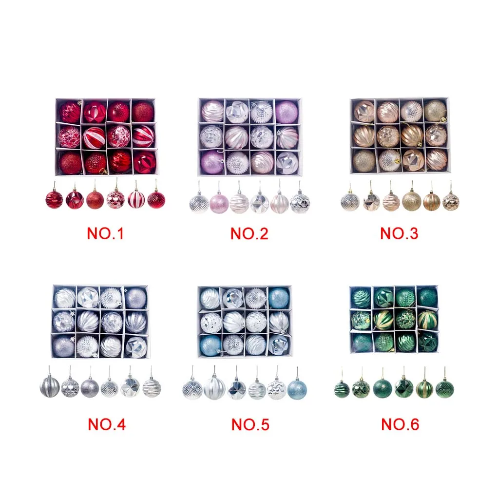 12pcs Christmas Tree Mini Hanging Baubles Decoration Ornament Small Christmas Tree Holiday Ornaments
