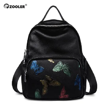 

ZOOLER High Quality Genuine Leather Backpacks Women Backpack Soft Cow Leather Bag Travel Tote Bags Rose Girls School Bags #5203