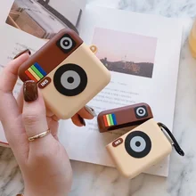 NEW Earphone Cases for AirPods Case Cute Cartoon camera for Apple Air Pods Protect Cover for Earpods Earbuds Case Ring Strap