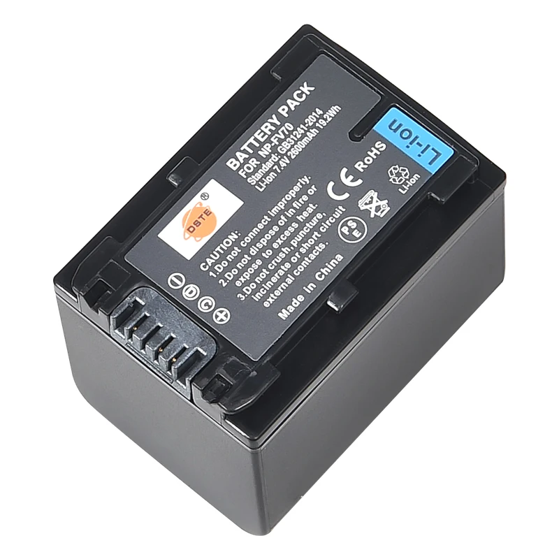 2pcs 2600mAh 7.4V NP-FV70 DSTE Battery LCD Charger for Sony DCR SR68 HDR-PJ820E CX610E PJ790E PJ510E CX510E CX900E PJ350E TD30