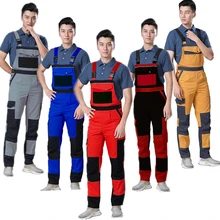 De talla grande de los hombres babero monos trabajo hombre usar uniformes de trabajo de moda de herramientas de trabajador técnico Correa monos