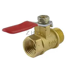 1/" PT Мужской к женской резьбе красный Рычаг Ручка полный порт латунный шаровой клапан