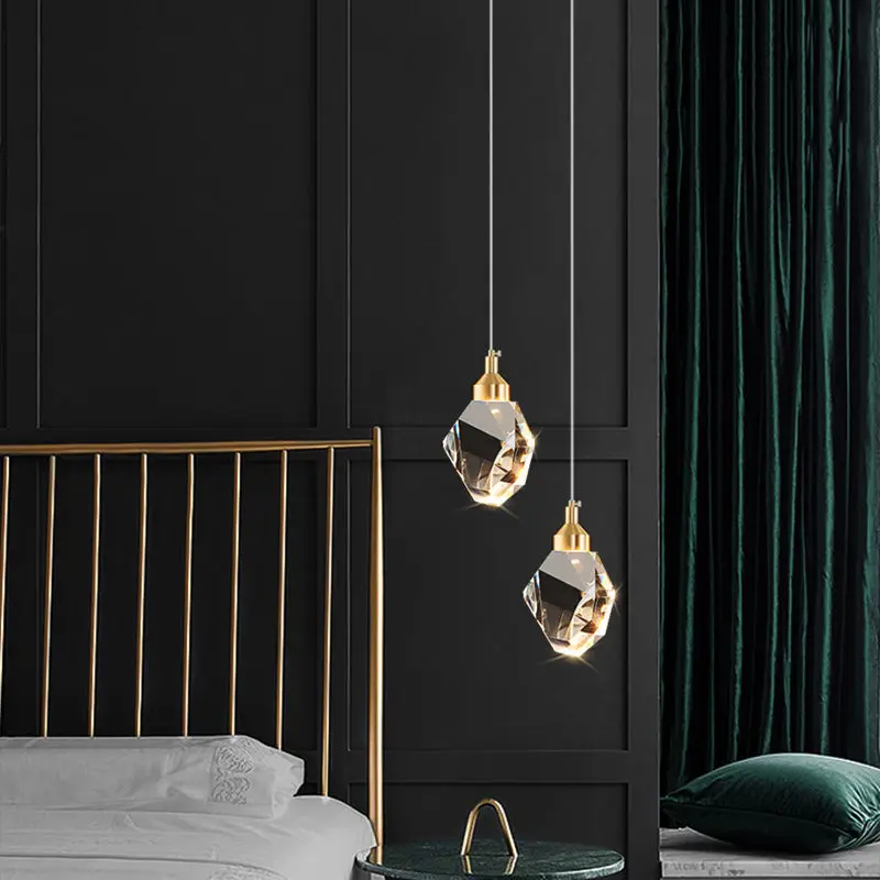 Bedroom Bedside Decorative Chandelier Crystal Light Luxury Dining Room Lustre Home Decoration Living Room Long Line Chandelier,pendant lights,pendant lamp,chandelier lighting,vintage pendant lights,rope pendant lamp