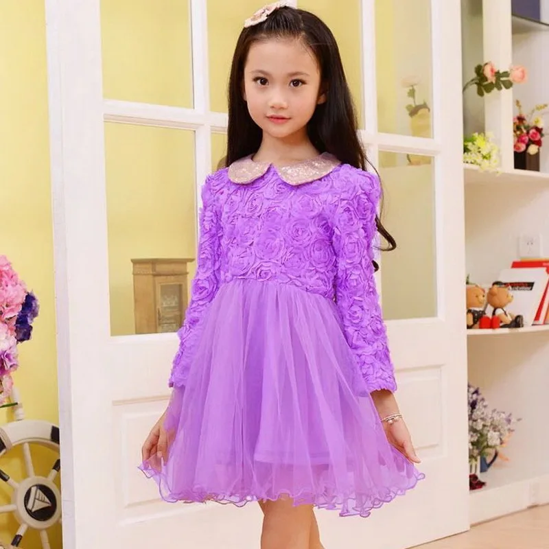 Кружевное зимнее платье для маленьких девочек детское рождественское с длинными